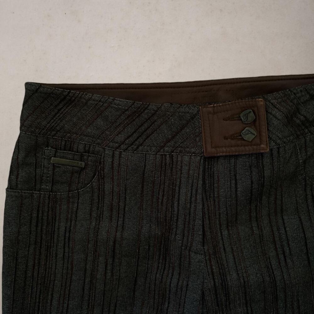 Textured weave Leather Pants
